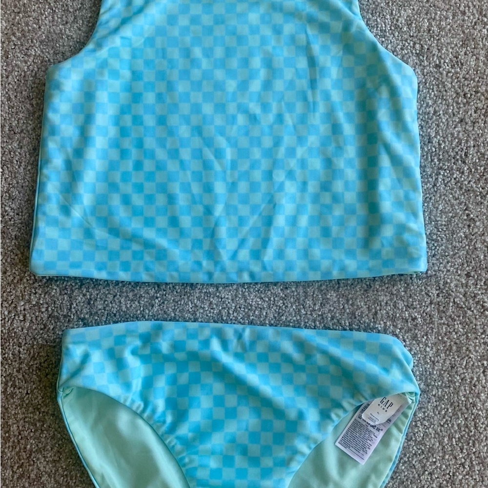 GAP Kids Blue Checkered Swim Bikini